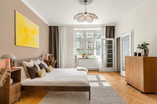 Voodi või voodid majutusasutuse APARTMAN VibePoint Ostrava toas