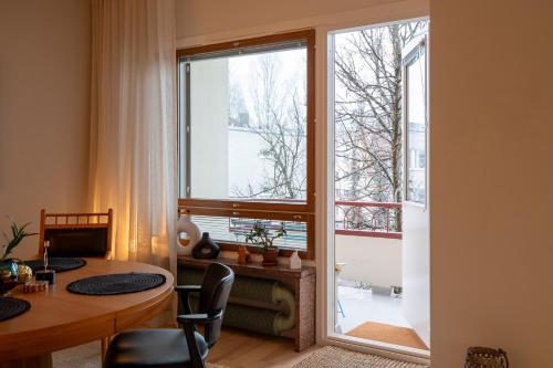 Χώρος καθιστικού στο Tilava saunallinen kolmio