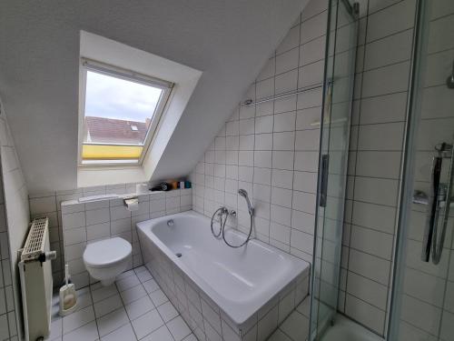 Phòng tắm tại Ferienhaus zur Alleenstraße