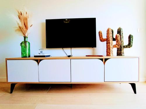 Et tv og/eller underholdning på Cozy & Terrace Apartament5