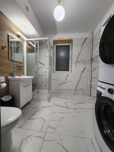 Koupelna v ubytování Pokoje u Julii Premium Apartments