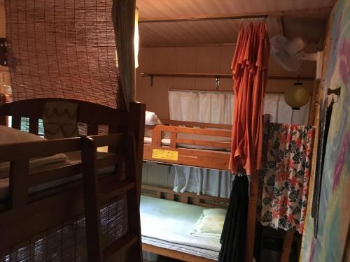 سرير بطابقين أو أسرّة بطابقين في غرفة في Okinawa Motobu Guest House