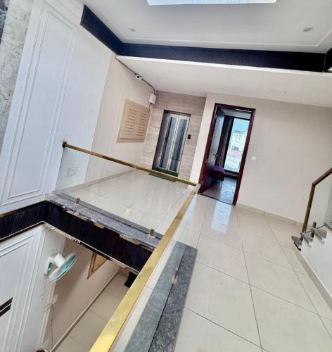 a kitchen being remodeled with a counter in a room at Hotel Maria in Dera Bassi