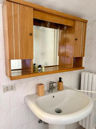 a bathroom with a sink and a mirror at La Curt in Briosco