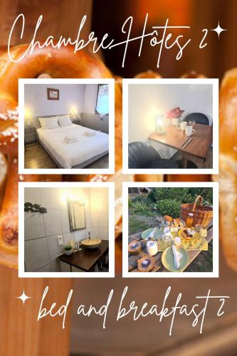 een collage van foto's van een bed and breakfast bij Gîte et Chambres d'hôtes, l'Erable in Beblenheim