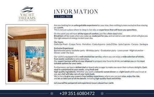 a screenshot of a flyer for an interiorvention website at Yacht San Lorenzo 22 in La Spezia