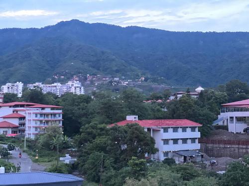 una ciudad con edificios y una montaña en el fondo en Orchid Highland, en Dehradun