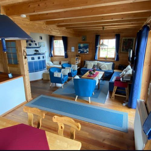 Гостиная зона в Falkertsee, Chalet PANORAMA Pistenlage-und am See bis 11 Personen