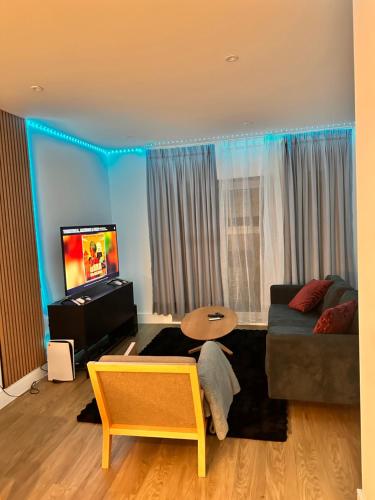 Et tv og/eller underholdning på Birmingham 2-Bedroom Garden Stay Perfect for Couples,Workers & Families