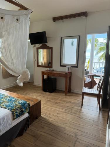 TV a/nebo společenská místnost v ubytování Le NIL