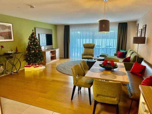 Χώρος καθιστικού στο Appartement Deluxe Winterzauber nahe Europa Park