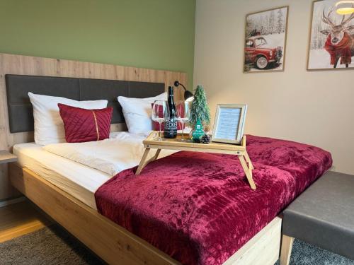 Ένα ή περισσότερα κρεβάτια σε δωμάτιο στο Appartement Deluxe Winterzauber nahe Europa Park