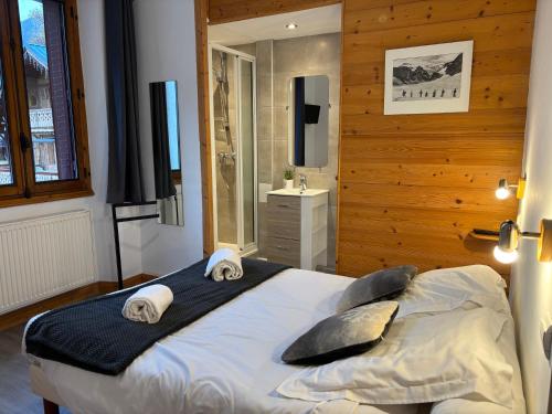 Ένα ή περισσότερα κρεβάτια σε δωμάτιο στο Beau 3 pièces avec vue Montana 4