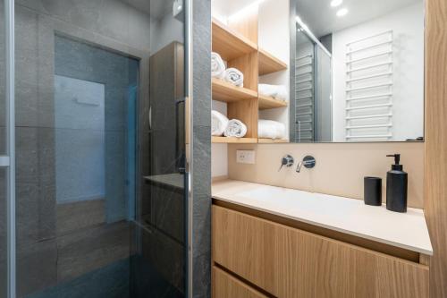 Un baño de Stupendo appartamento nel cuore di Bormio con WiFi