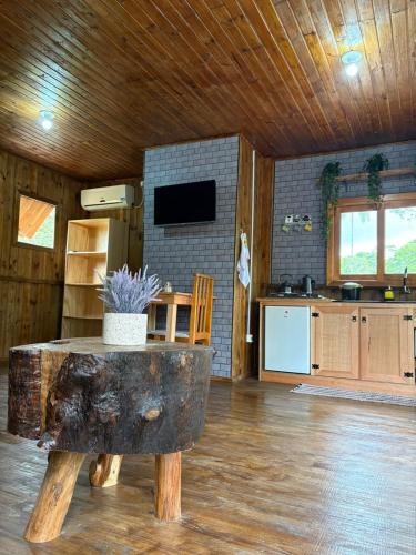 Köök või kööginurk majutusasutuses Cabana Bromélia