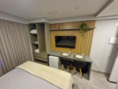 TV/trung tâm giải trí tại Melhores Flats - Excelente, pertinho do mar