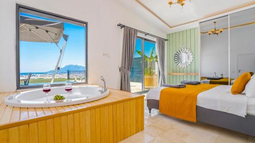 En eller flere senge i et værelse på Conservative Villa in Nature - Uzumlu, Kalkan