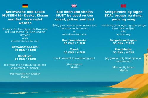 a flyer for a beach cleanup with descriptions of the cleanup times at Dream Sleep Inn in Aalborg