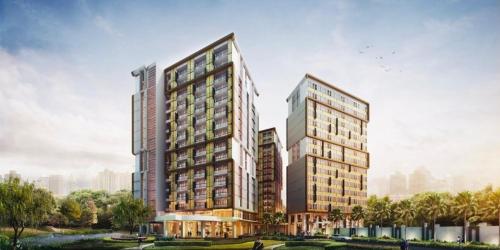 Apartemen Patraland Amarta Yogyakarta في Kejayan: تقديم مبنيين طويلين في مدينة