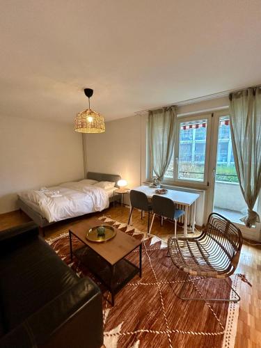 Χώρος καθιστικού στο Live Zurich in Cozy Apartment