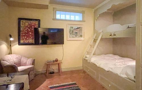 Härbyste1 Bedroom Gorgeous Apartment In Åre的带双层床和椅子的卧室