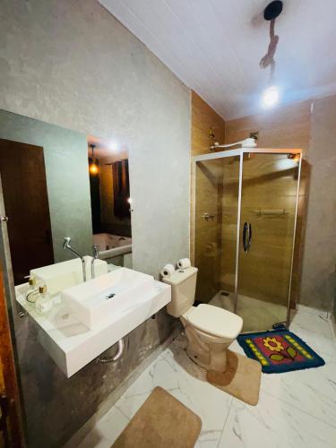 Koupelna v ubytování Chalé Três Marias