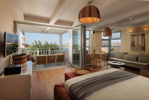 Ένα ή περισσότερα κρεβάτια σε δωμάτιο στο Villa Paradise in Naxos