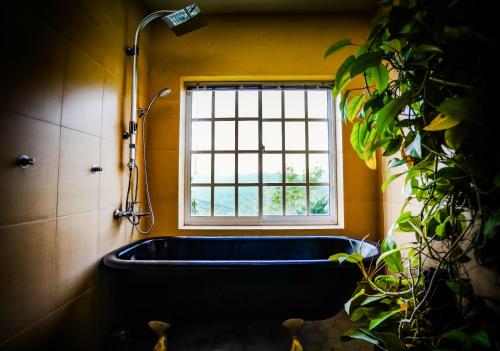 a bath tub in a bathroom with a window at The Colonial Crest in Nillambe