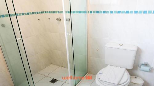 Et badeværelse på Apartamento Serra Negra Proximo ao Parque Represa