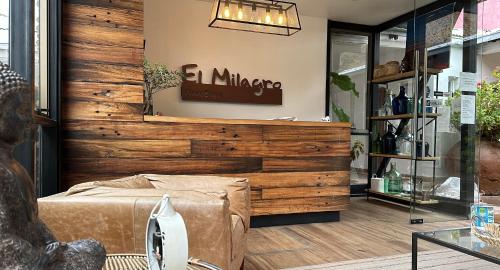 Χώρος καθιστικού στο Hotel El Milagro