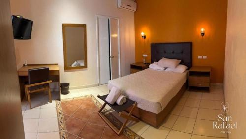 Hotel San Rafael的电视和/或娱乐中心