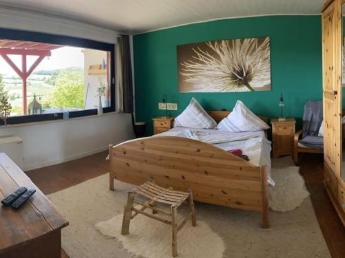 Ένα ή περισσότερα κρεβάτια σε δωμάτιο στο Jost holiday apartment