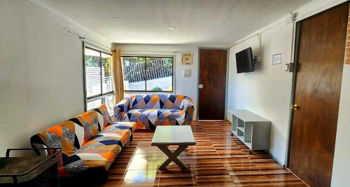 Χώρος καθιστικού στο Cabaña El Hibisco