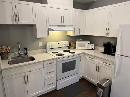 O bucătărie sau chicinetă la Lovely 2 bedroom suite in Langford