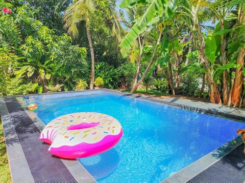 坦加拉White Villa Goyambokka的一个有甜甜圈的游泳池