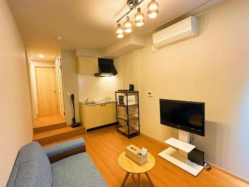 Spacious 38 square meter Suite with Separate Living Room and Bedroom, 2 Double Beds, JR and Osaka Metro Access