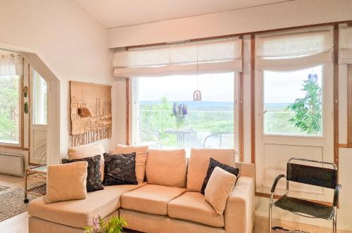 Et opholdsområde på Lomahuoneisto Ukonpuoti 15-16