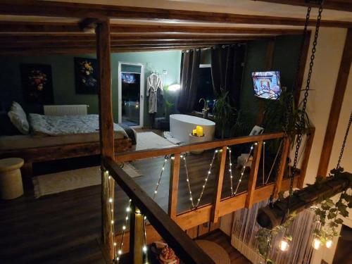 TV a/nebo společenská místnost v ubytování Odiseea Zen