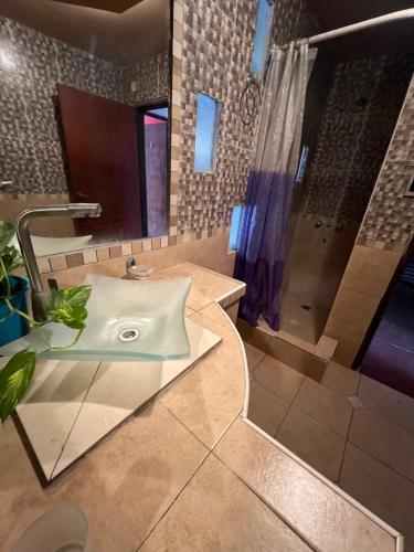 Koupelna v ubytování Residencia Salomon