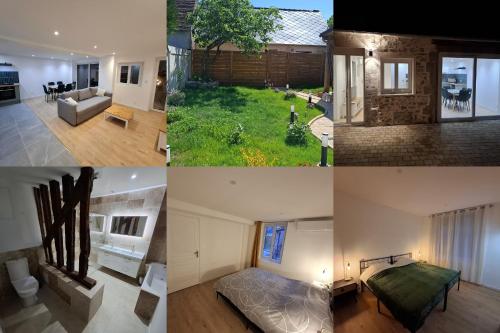 een collage van foto's van een huis bij Maison Fantastique in Jargeau
