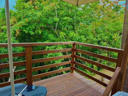 شرفة أو تراس في La pause verte bungalow