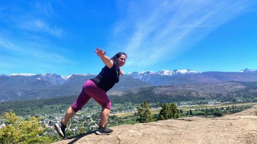 En generel udsigt til bjerge eller udsigt til bjerge taget fra kroen