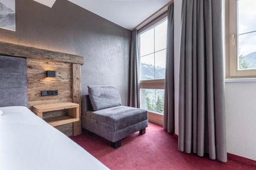 Giường trong phòng chung tại LAUDEGGHOF Ladis