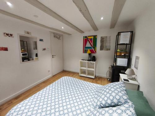 Postel nebo postele na pokoji v ubytování Chambre - Centre historique - Equipée - Salle d'eau et WC privés