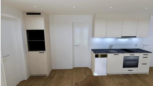 Una cocina o kitchenette en 2-Zimmerwohnung 46m2, nahe Zürich