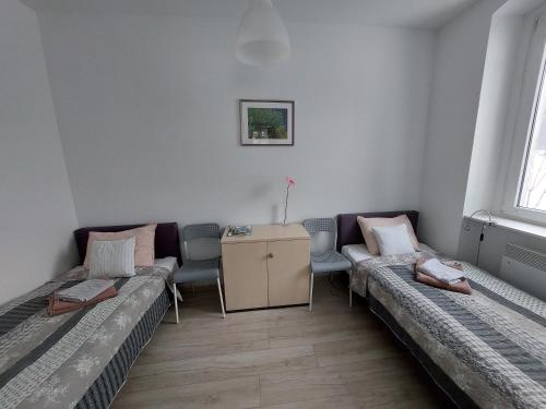 En eller flere senge i et værelse på Apartament Jedlinka