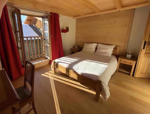 Кровать или кровати в номере Chalet Reves des Cimes