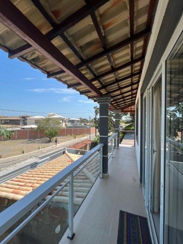 Balkón nebo terasa v ubytování Casa perto da praia a 5 minutos