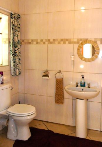a bathroom with a toilet and a sink at Garden Wing in Upington
