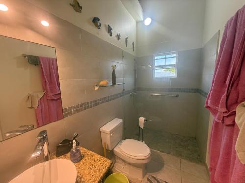 Koupelna v ubytování Carib Edge, AC beach penthouse